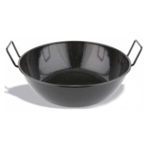 MINI DEEP PAN D16CM WITH 2 HANDLES BLACK ENAMELLED STEEL