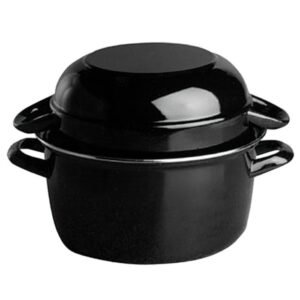 Mussel pot steel Without release liner With cover Ø 18 cm 17 cm 2.6 L