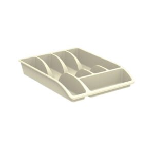 OFF-WHITE CUTLERY TRAY 5-COMPARTMENTS 34X26X6CM PP