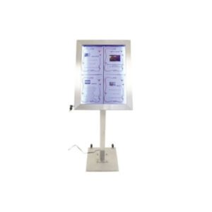 OUTDOOR INFORMATION LED DISPLAY FREE STANDING POST + BASE STAINLESS STEEL