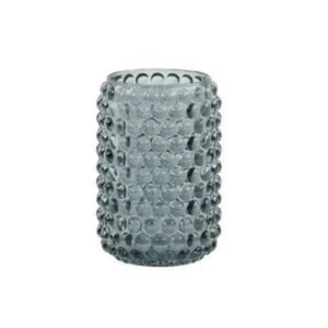 PALET BLUE GREY TEALIGHT HOLDER D9XH12.5CM GLASS