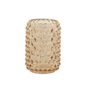 PALET CARAMEL TEALIGHT HOLDER D9XH12.5CM GLASS