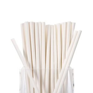 PAPER STRAWS WHITE PACK OF 250 Ø0.6CM H19.7CM EARTH ESSENTIALS