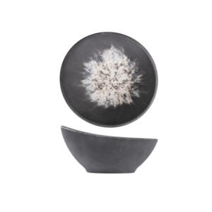 PARIS CHARCOAL WHITE CURVED BOWL D14XH7CM MELAMINE CREATIVE