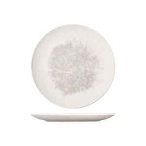 PARIS SAND WHITE FLAT PLATE D23XH2.5CM MELAMINE CREATIVE