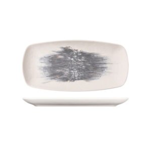 PARIS WHITE CHARCOAL RECTANGULAR PLATE L29.5XW15XH2.5CM MELAMINE CREATIVE