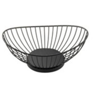 PARISIAN OVAL WIRE BASKET BLACK L22.86XW15.24XH8.89CM METAL OVAL