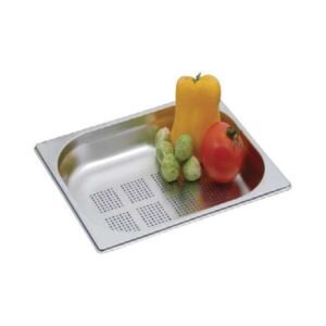PERFORATED CONTAINER GN 1/2-150 RECTANGULAR 9.5L THICK. 0.8MM STAINLESS STEEL QUALIPLUS PRO.COOKER