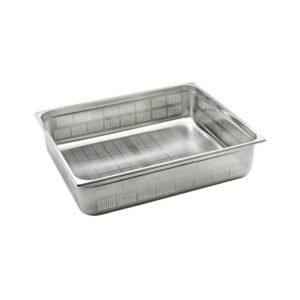 PERFORATED CONTAINER GN 2/1-150 RECTANGULAR 42.5L THICK. 0.8MM STAINLESS STEEL QUALIPLUS PRO.COOKER