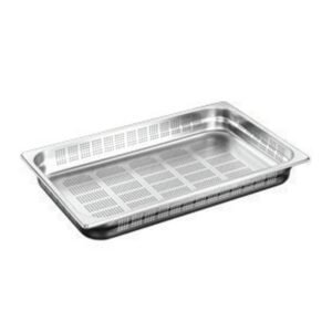 PERFORATED CONTAINER GN 2/1-20 RECTANGULAR 5.0L THICK. 0.8MM STAINLESS STEEL QUALIPLUS PRO.COOKER