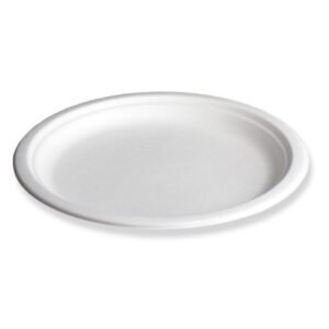 Plate bagasse round white Ø 23 cm Be Pulp (50 pieces)