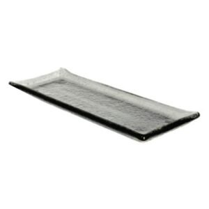 PLATE RECTANGULAR GREY L19 X W7CM GLASS TIGER