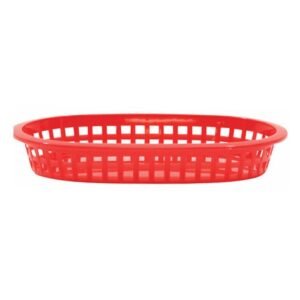 PLATTER OVAL BASKET L24X15XH5CM RED POLYETHYLENE OVAL