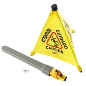 POP-UP SAFETY CONE "CAUTION WET FLOOR" YELLOW Ø53CM L51CM