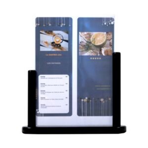 TABLE CHALK BOARD POSTER FRAME A5 HARD WOOD WITH LACQUERED BLACK FINISH