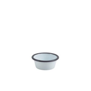 ramekin white with grey rim Ø8cm 9cl enamel genware