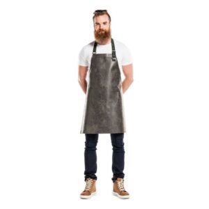 REGULAR BIB APRON MOONSHINE BLACK L80 X W65CM 70% LEATHER 30% POLYESTER CHAUD DEVANT
