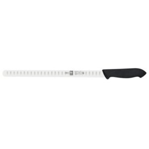 SALMON KNIFE SCALLOPED BLADE BLACK L30CM NYLON HANDLE