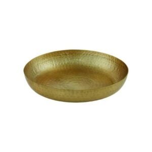 SEAFOOD TRAY GOLD HAMMERED D35XH5.7CM ALUMINIUM