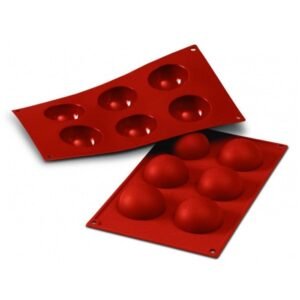 SILICON FLEX MOULD 30X17.5CM 6 HALF SPHERES D6XH3CM 6CL
