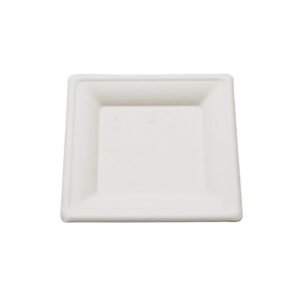Square plate bagasse square white 20x20 cm Be Pulp (50 pieces)