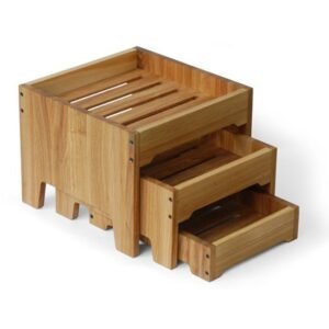 STAND THREE TIER MINI 28X22X22CM OAK