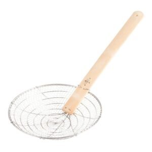 STRAINER FINE MESH SST WITH BAMBOO HANDLE Ø25.4CM L55.88CM STAINLESS STEEL