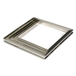 TART RING SQUARE 20X20X2CM ROLLED EDGES SST