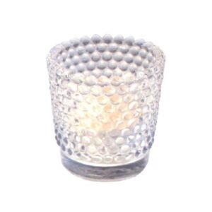 TEALIGHT HOLDER DOT D6.2XH5.7CM CLEAR GLASS