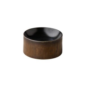 TOWER PLATE BLACK/GOLD SATIN D16XH7.8CM STYLE POINT