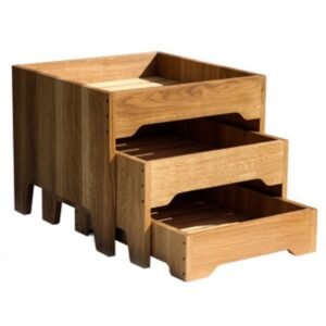 VEGETABLE STAND RUSTIC THREE TIER OAK