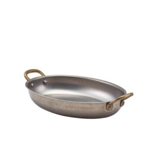 vintage oval dish L20.75XW15.75XH3.75cm steel genware