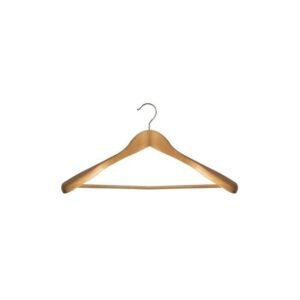 WIDE SHOULDER HANGER L44.5CM OPEN HOOK+NON-SLIP BAR LOTUS WOOD NATURAL VARNISH