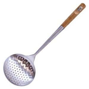 WOK SKIMMER SST WITH BAMBOO HANDLE L40CM STAINLESS STEEL