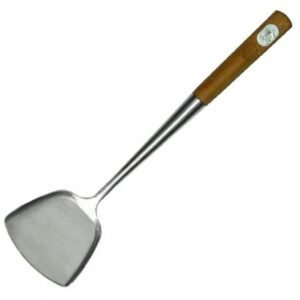 WOK SPATULA SST WITH BAMBOO HANDLE L37CM STAINLESS STEEL